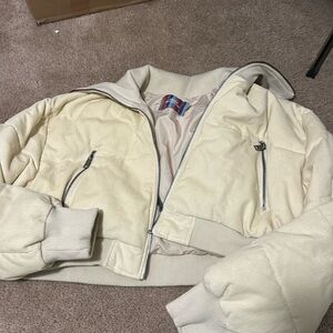 Cropped urban outfitters puffer jacket